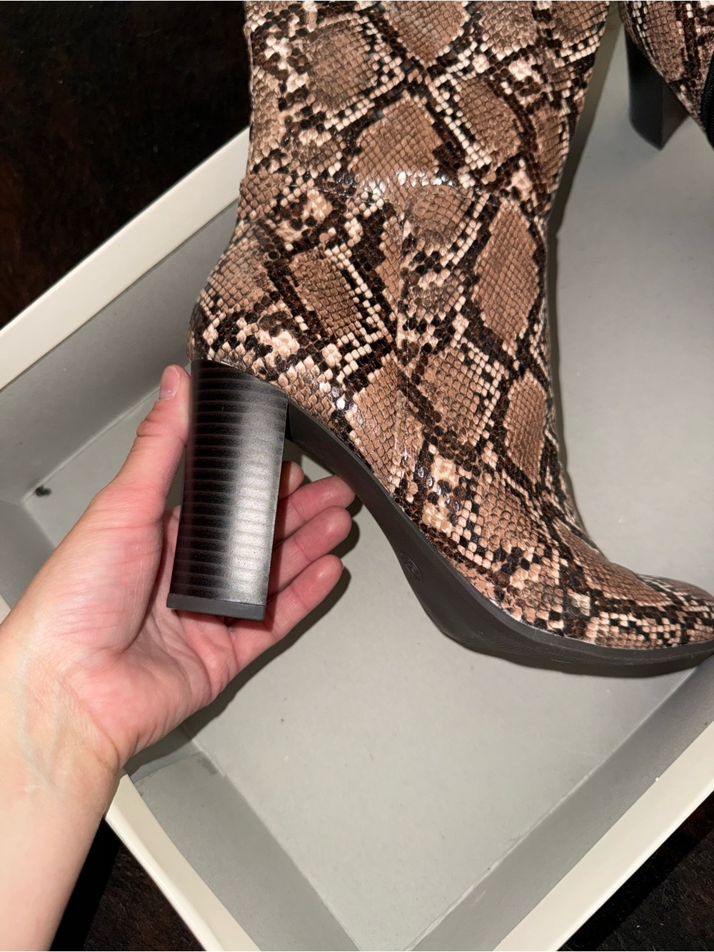 a new day Brown Snake-Print Ankle Boots - Picture 6 of 6